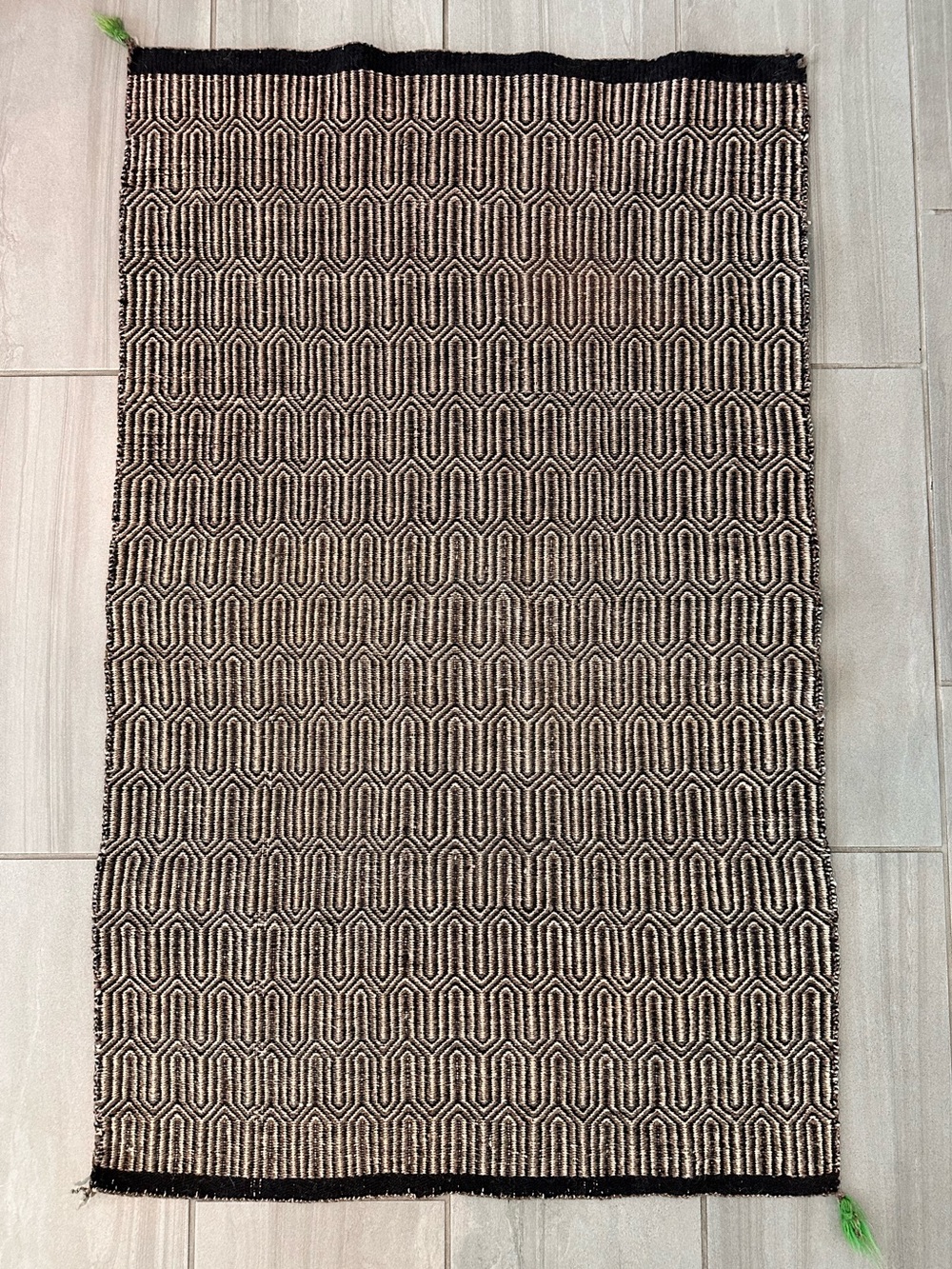 Vintage Wool Twill Weave Double Saddle Blanket | Geometric Southwestern